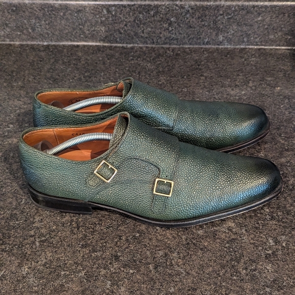 Size 10 dark green and gold leather John Fluvog dress shoes - Picture 5 of 8